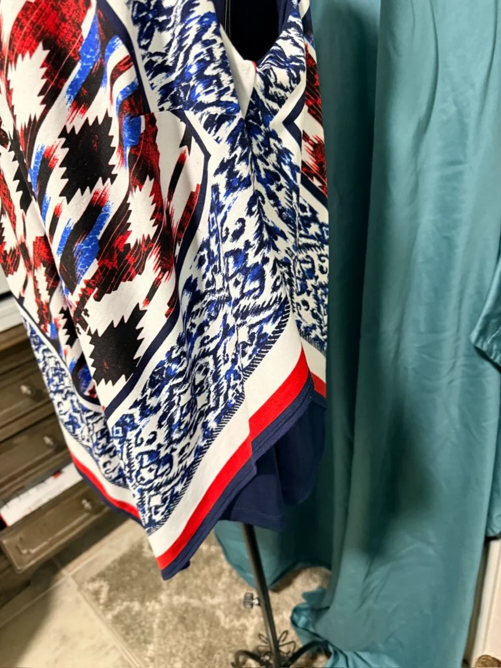 Patriotic Red, White & Blue Sleeveless Top - 1X - Picture 4 of 5
